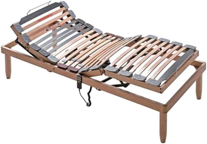 EVERGREENWEB MATERASSI & BEDS Rete letto motorizzata, 38 × 8 mm, 70 × 25 mm, legno, elettrico, pieghevole, con rete a doghe, ortopedico