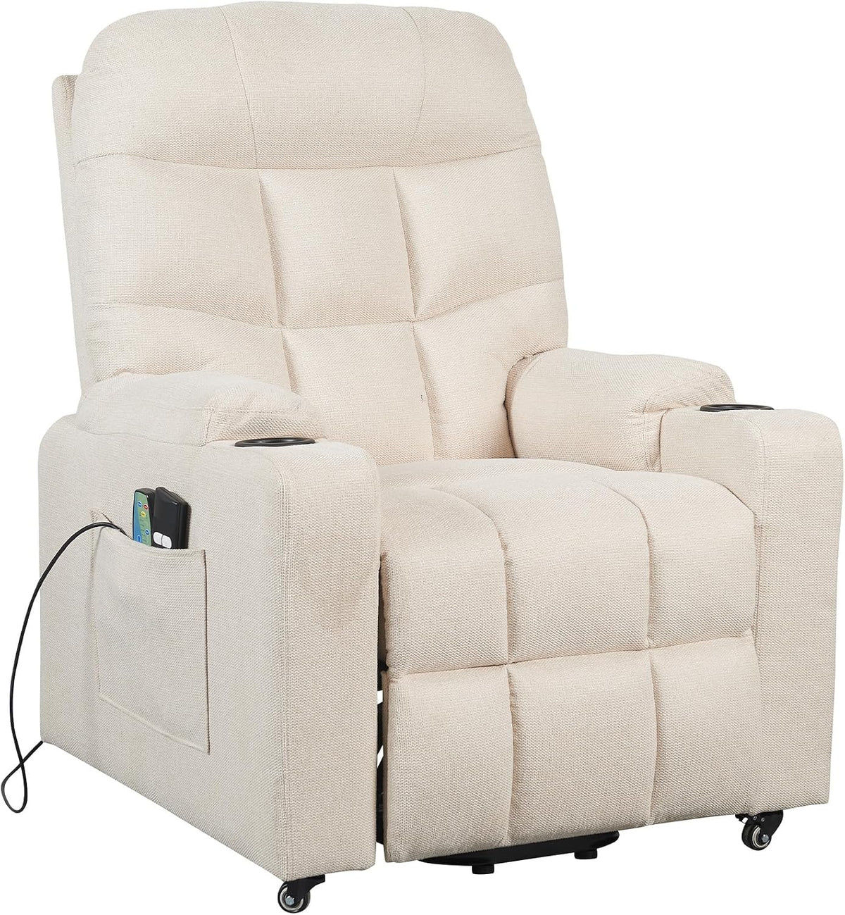 Poltrona reclinabile POLTRONE ITALIA, Beige, con pediera, per soggiorno