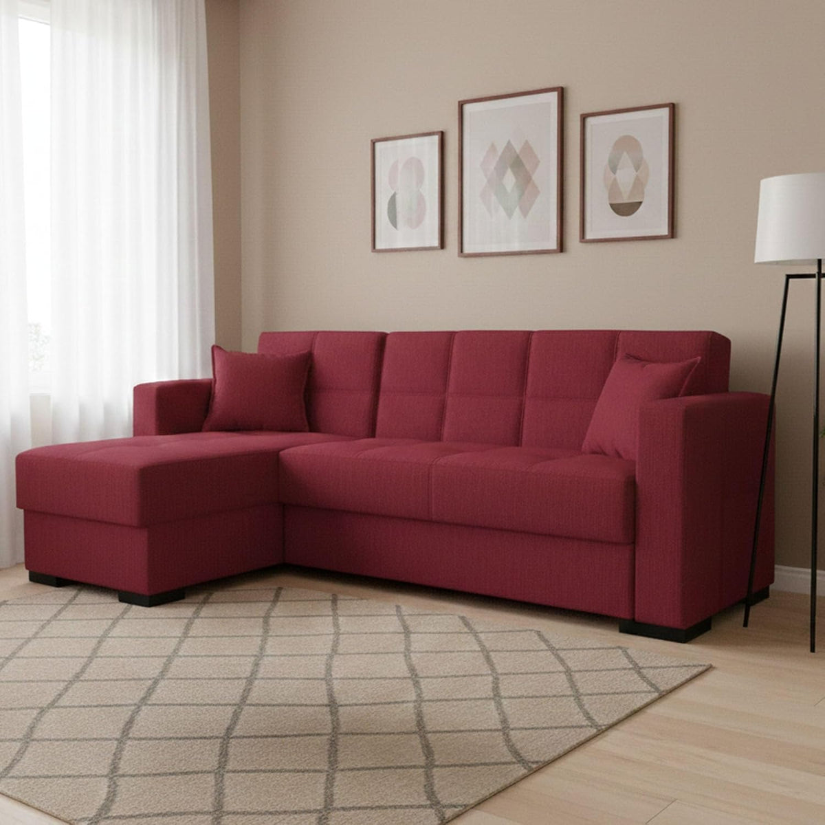 Dmora Divano letto, 150 × 227 cm, Nero, legno, per soggiorno