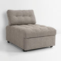 MAKA change your life quality Divano letto, singolo, 200 × 87 × 88 cm, Tortora, tessuto, reclinabile, con poggiapiedi, materasso incluso