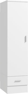 HOMCOM Armadio, 40 × 52 × 170 cm, Bianco, metallo, per camera da letto