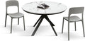 Tavolo da pranzo PAZZO DESIGN, 170 cm, Nero/Bianco, allungabile, metallo, per sala da pranzo e cucina