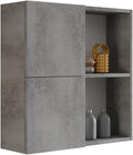 Mobile a muro Mama Store, L.71, P.22, 22 × 71 cm, Grigio, 2 ante, legno