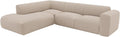 Divano angolare Vente-unique, 269 × 221 × 73 cm, Beige, velluto, per soggiorno