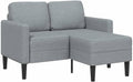 vidaXL Divano, 125 cm, 2 posti, Grigio chiaro, tessuto, per soggiorno