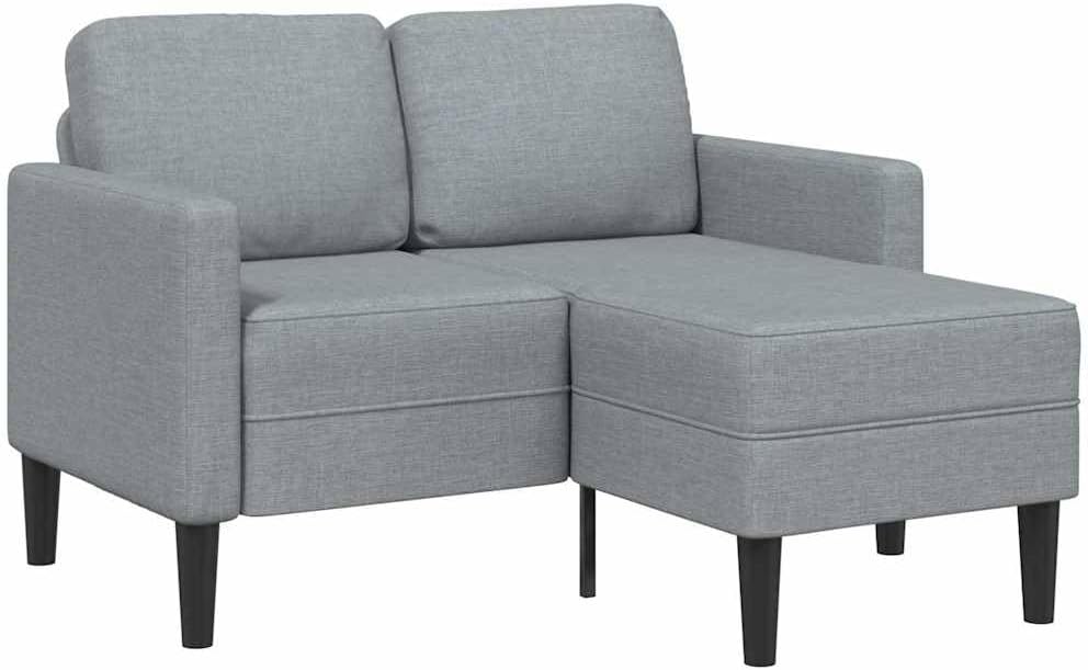 vidaXL Divano, 125 cm, 2 posti, Grigio chiaro, tessuto, per soggiorno