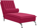 vidaXL Poltrona relax, con cuscino, Rosso, velluto, massaggiante, per soggiorno