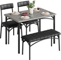 Crevyteg Set da pranzo, set di 4 pezzi, 2 sedie, 110 × 69,9 × 76,3 cm, Grigio, legno, per sala da pranzo e cucina