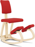 Sedia da ufficio Varier, Naturale/Rosso, legno, ergonomica, per ufficio