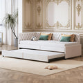 Divano letto PerGar, Beige, 180 × 200 cm, velluto, tessuto, allungabile, per soggiorno