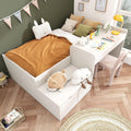 Letto CelticHearth, 90 × 200 cm, Bianco, singolo, con rete a doghe, legno massello, per camera da letto