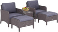 Set di mobili da giardino Outsunny, 2 poltrone, Grigio, rattan, per giardino e terrazzo