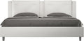 Letto Bonussi, matrimoniale, 160 × 210 cm, legno, similpelle, Bianco, con rete a doghe, imbottito, per camera da letto