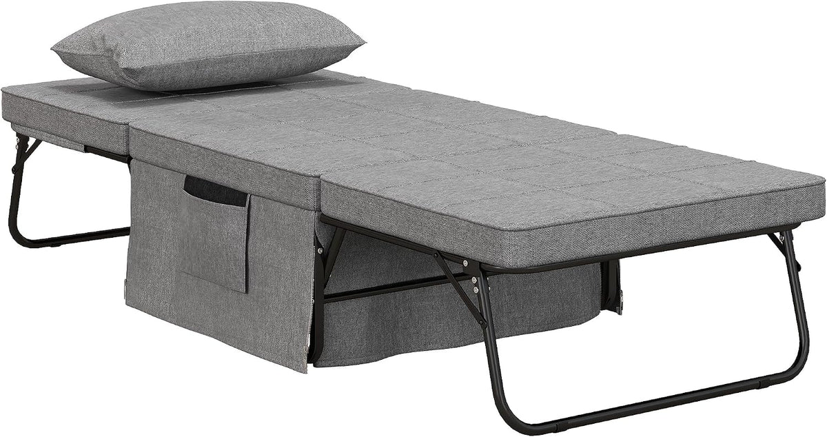 HOMCOM Letto, 4 in 1, Grigio, reclinabile, per camera da letto