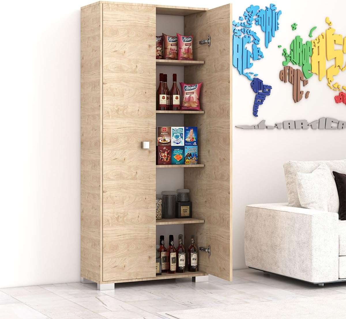 Armadio DOOMOSTORE LOVING YOUR HOME, 2 ante, per sala da pranzo e cucina