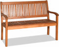 COSTWAY Panca, 126 × 63 × 91cm, con braccioli, legno, per giardino e terrazzo