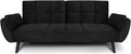 Divano letto SAMIRA, Ambra, 3 posti, Nero, 108 × 178 cm, legno, velluto, per soggiorno