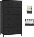 Cassettiera Somdot, 40P, 6 cassetti, Nero, 40 × 60 × 102,5 cm, tessuto, per camera da letto