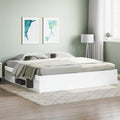Struttura letto Gecheer, matrimoniale, Bianco, 200 × 200 cm, legno, per camera da letto