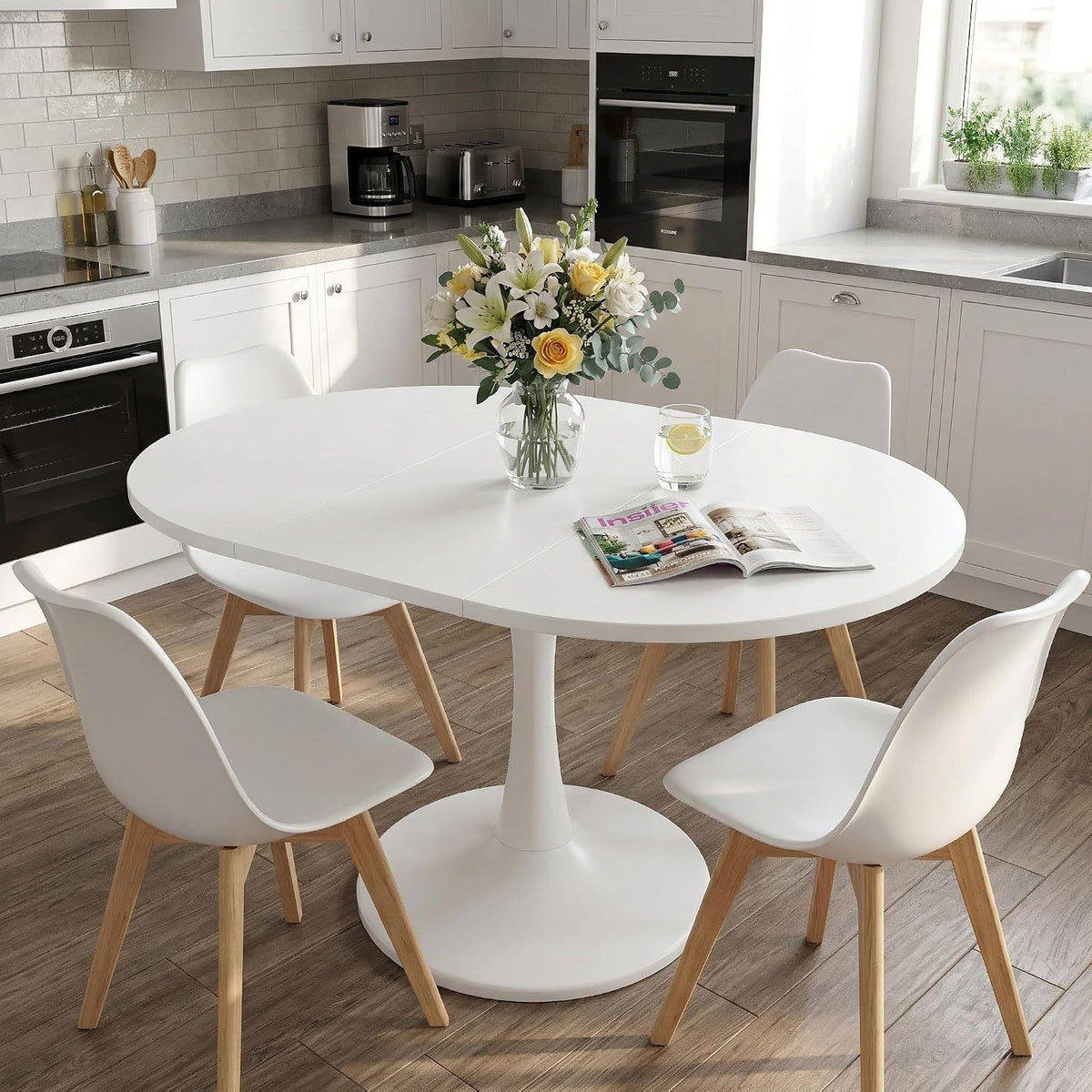 Tavolo da pranzo GAWYOEX, allungabile, 140 × 40 × 75 cm, legno, per sala da pranzo e cucina