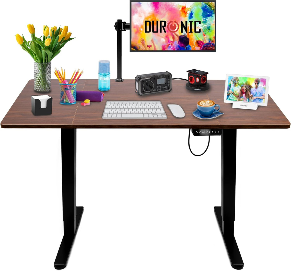 Scrivania Duronic, CD120, BT, 120 × 60 cm, elettrico, regolabile, per ufficio