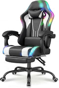 Sedia da ufficio Devoko, Bianco, regolabile, con poggiapiedi, acciaio, massaggiante, ergonomica, per ufficio