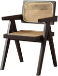 PPSMFAMZ Set di sedie da pranzo, 4 sedie, Nero, bambù, rattan, per camera da letto