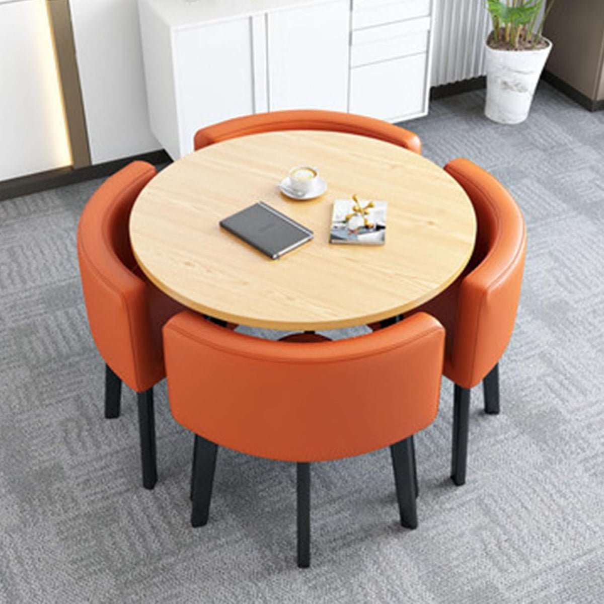 Set da pranzo, 4 sedie, metallo, per sala da pranzo e cucina
