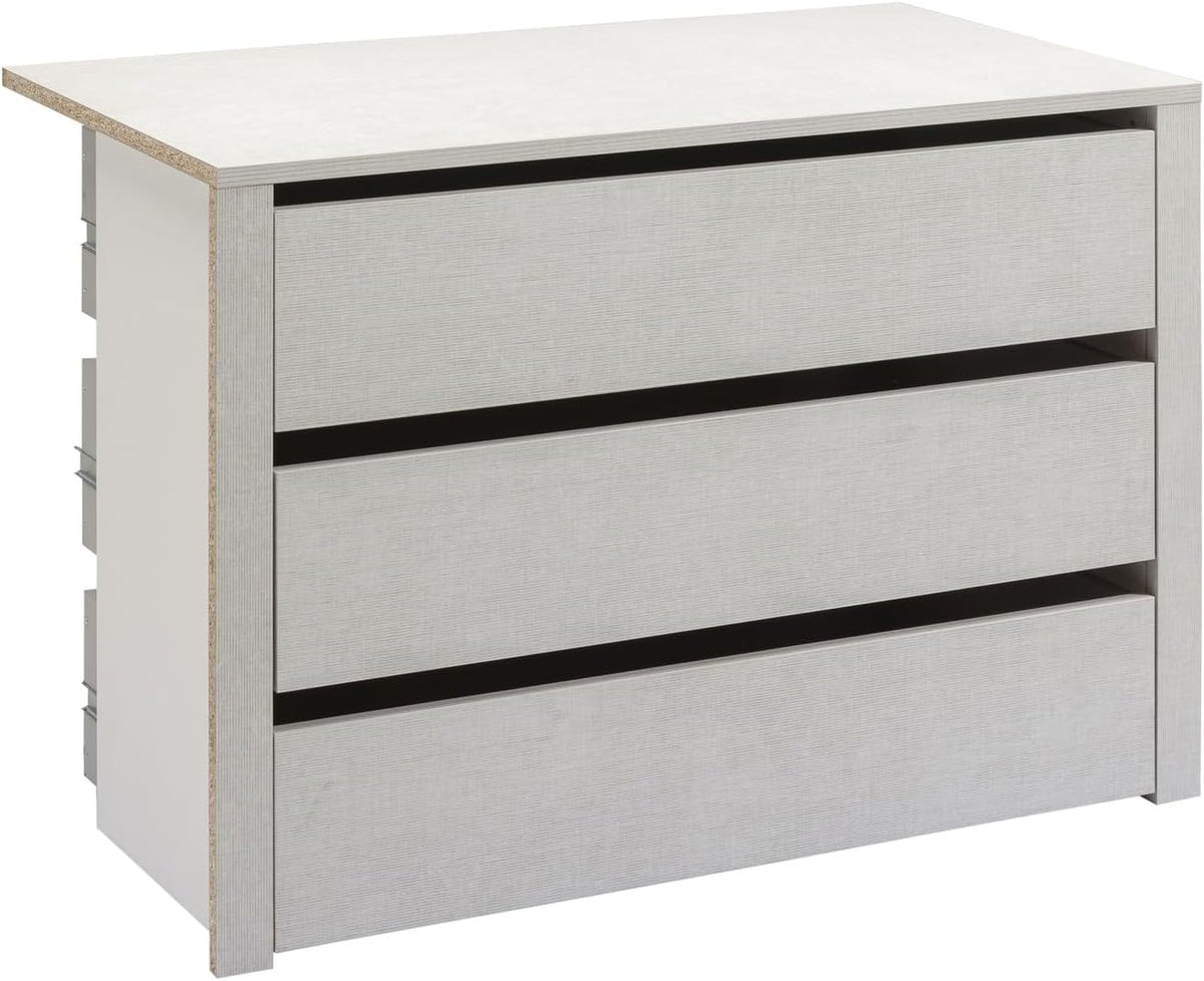 Composad Cassettiera, 3 cassetti, 72,3 × 69,3 × 50,9 cm, tessuto, per camera da letto