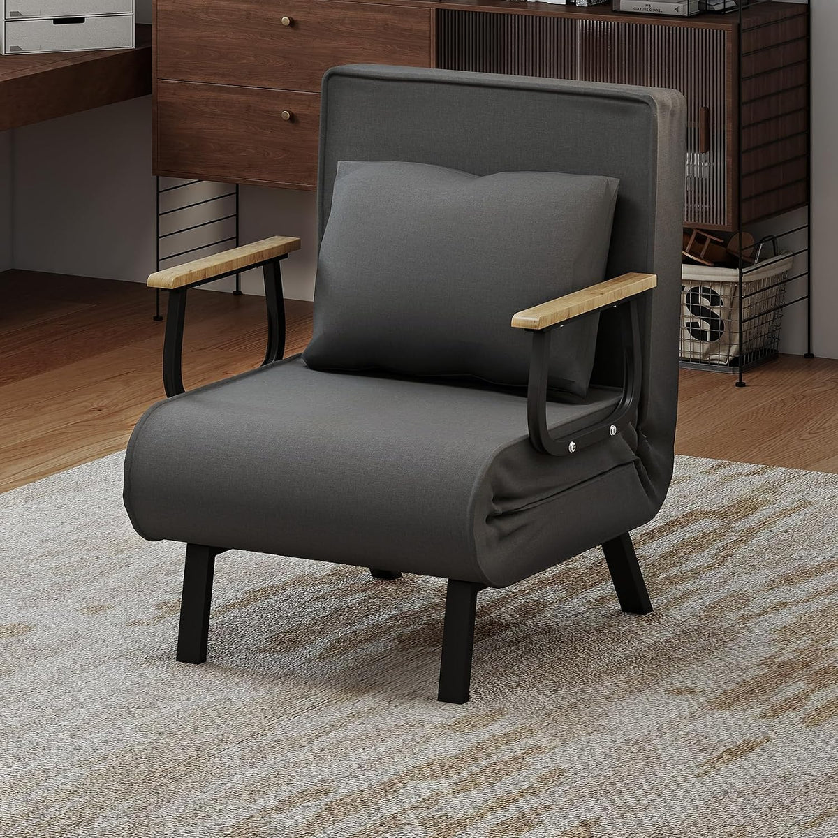Divano letto Fabulcozy, Grigio, metallo, trasformabile, per soggiorno