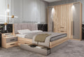 Letto ARREDO DA CASA, CDLI37, matrimoniale, Rovere/Grigio, legno, materasso incluso, per camera da letto