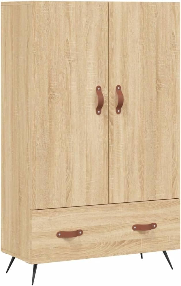 Credenza alta FWIKDUN, con contenitore, Rovere, legno, metallo, per soggiorno e sala da pranzo