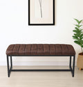 Hallowood Furniture Panca, Marrone, 110 cm, metallo, pelle, per sala da pranzo e cucina