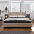 Letto MSMOK, 160 × 200 cm, 205,5 × 235 × 76,5 cm, Rovere, matrimoniale, legno, per camera da letto