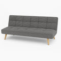 Divano letto Totò Piccinni, imbottito, 175 × 95 × 33 cm, 3 posti, Grigio, legno, velluto, per soggiorno