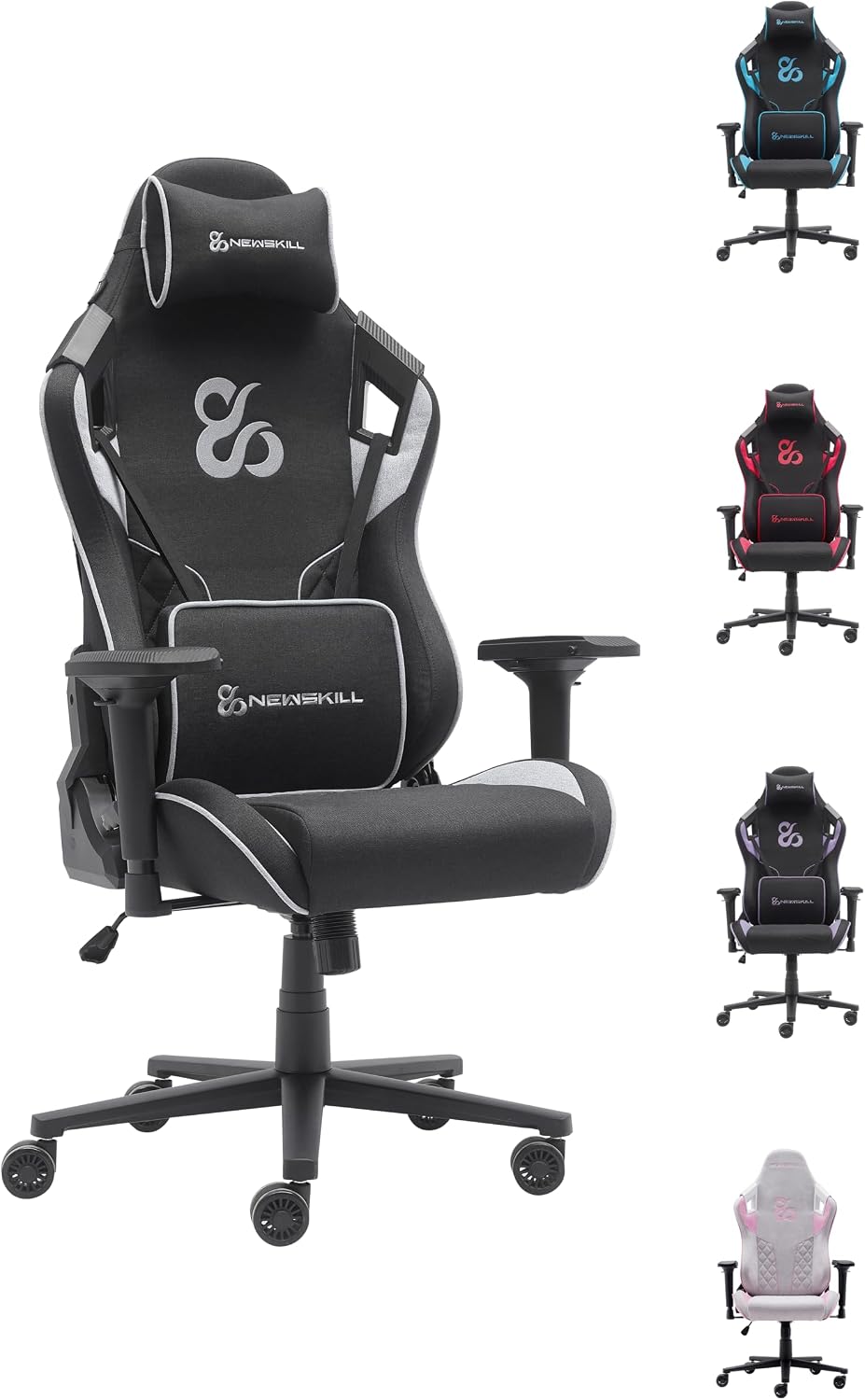 Sedia gaming Newskill, Takamikura V2, Grigio, tessuto, per ufficio