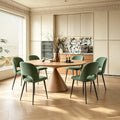 Set di sedie da pranzo Chleby, 6 sedie, Verde, tessuto, per sala da pranzo e cucina