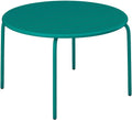 Vente-unique Tavolo da pranzo da giardino, D.110, 110 cm, Verde/Blu petrolio, metallo, per giardino e terrazzo