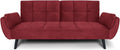 Divano letto SAMIRA, Ambra, 3 posti, Bordeaux, 108 × 178 cm, legno, velluto, per soggiorno