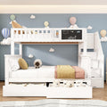 Moimhear Letto a castello, 90 × 200cm, 140 × 200cm, Bianco, legno, materasso non incluso, per camera da letto