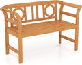 COSTWAY Panca, 100 × 43 cm, Naturale, legno, per giardino e terrazzo