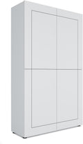 Credenza Itamoby, 4 ante, 100 × 35 × 165 cm, legno, Bianco, per soggiorno
