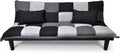 Divano letto SAMIRA, 170 × 90 cm, tessuto, Nero e grigio, per soggiorno