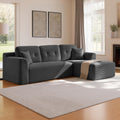 VASAGLE Divano angolare, LCS184GN01, Grigio, 244 cm, velluto, per soggiorno