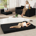 Divano letto MeMoreCool, trasformabile, pieghevole, Nero, con cuscini, per soggiorno