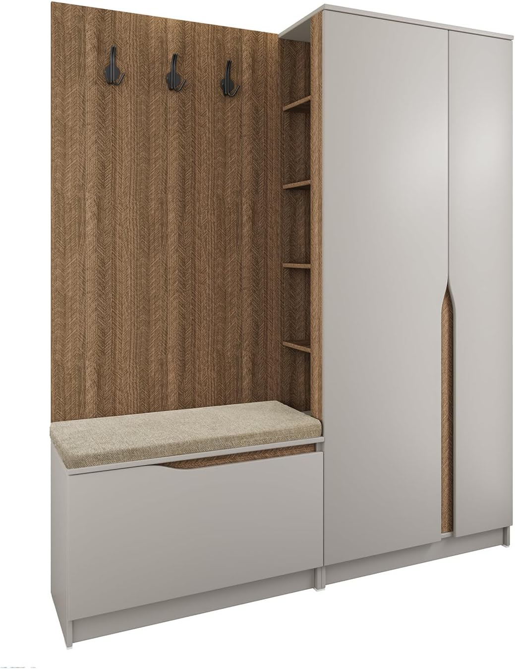 Appendiabiti ARREDO DA CASA, II26, 160 × 188 cm, Noce/Beige, 2 ante