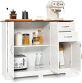 Credenza KOMFOTTEU, 2 cassetti, Bianco, 100 × 40 × 78 cm, per soggiorno e sala da pranzo