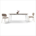 Tavolo da pranzo PAZZO DESIGN, Bianco, 140 × 80 × 77,5 cm, 160 × 80 × 77,5 cm, metallo, allungabile, per sala da pranzo e cucina
