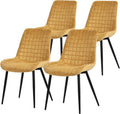 Sedia ML DESIGN modern living, 4 sedie, metallo, velluto, Nero, per sala da pranzo e cucina