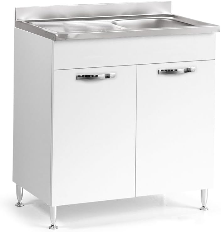 REDÒKASA Cucina componibile, 80 cm, Bianco, legno, per sala da pranzo e cucina